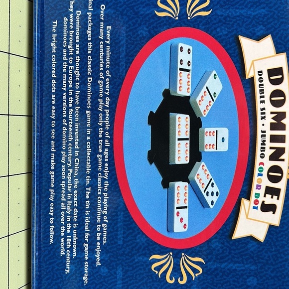 DOUBLE Six Dominoes Color Dot In Collectors Tin 28 Dominoes Cardinal - Picture 6 of 6